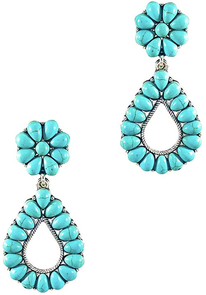 IVYRISE Turquoise Bohemian Small Delicate Metal Fashion Earring Teardrop Earrings Jewelry Gifts for Women - Image 1